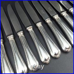 CHRISTOFLE 12 COUTEAUX À ENTREMET / DESSERT EN MÉTAL ARGENTÉ Modèle SPATOURS