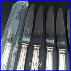 CHRISTOFLE 12 COUTEAUX À ENTREMET / DESSERT EN MÉTAL ARGENTÉ Modèle SPATOURS