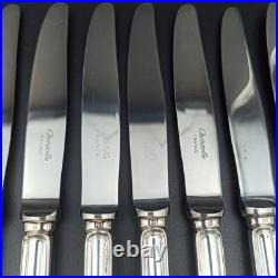 CHRISTOFLE 12 COUTEAUX À ENTREMET / DESSERT EN MÉTAL ARGENTÉ Modèle SPATOURS CHRISTOFLE 12 COUTEAUX À ENTREMET / DESSERT EN MÉTAL ARGENTÉ Modèle SPATOURS