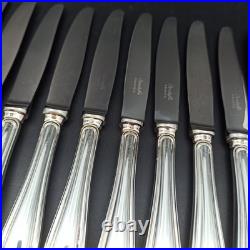 CHRISTOFLE 12 COUTEAUX À ENTREMET / DESSERT EN MÉTAL ARGENTÉ Modèle SPATOURS