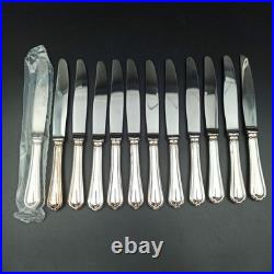 CHRISTOFLE 12 COUTEAUX À ENTREMET / DESSERT EN MÉTAL ARGENTÉ Modèle SPATOURS