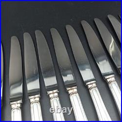 CHRISTOFLE 12 COUTEAUX À ENTREMET / DESSERT EN MÉTAL ARGENTÉ Modèle SPATOURS