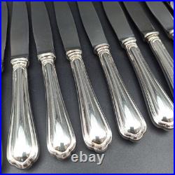 CHRISTOFLE 12 COUTEAUX À ENTREMET / DESSERT EN MÉTAL ARGENTÉ Modèle SPATOURS