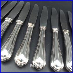 CHRISTOFLE 12 COUTEAUX À ENTREMET / DESSERT EN MÉTAL ARGENTÉ Modèle SPATOURS