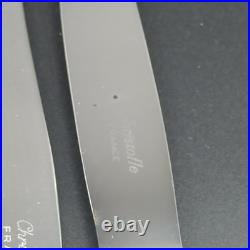 CHRISTOFLE 12 COUTEAUX À ENTREMET / DESSERT EN MÉTAL ARGENTÉ Modèle SPATOURS