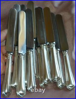CHRISTOFLE 12 Couteaux à fromage / entremets métal argenté modèle Spatours