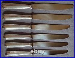 CHRISTOFLE 12 Couteaux de table en métal argenté & lames inox Modèle PERLES