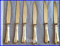 CHRISTOFLE 12 Couteaux de table métal argenté et lames inox Modèle Spatours