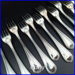 CHRISTOFLE 12 FOURCHETTES DE TABLE EN MÉTAL ARGENTÉ Modèle SPATOURS