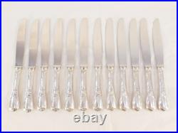 CHRISTOFLE 12 Grands couteaux en metal argenté modele MARLY lame inox CHRISTOFLE 12 Grands couteaux en metal argenté modele MARLY lame inox