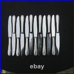 CHRISTOFLE 12 couteaux à entremet en métal argenté modèle coquille bérain 2