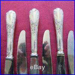 CHRISTOFLE 12 couteaux à entremet en métal argenté modèle marly L 19,5 cm 4
