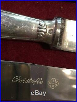 CHRISTOFLE 12 couteaux à entremets en métal argenté modèle coquille vendôme