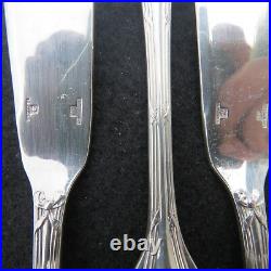 CHRISTOFLE 12 couteaux à poisson en métal argenté modèle rubans 1
