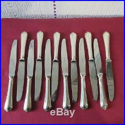 CHRISTOFLE 12 couteaux de table en métal argenté modèle spatours 2