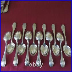 CHRISTOFLE 12 cuillères à café en métal argenté modèle Pompadour