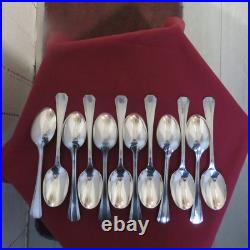CHRISTOFLE 12 cuillères à soupe en métal argenté modèle boréal lot 3 CHRISTOFLE 12 cuillères à soupe en métal argenté modèle boréal lot 3