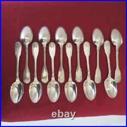 CHRISTOFLE 12 cuillères à soupe en métal argenté modèle coquille Vendôme 1 CHRISTOFLE 12 cuillères à soupe en métal argenté modèle coquille Vendôme 1