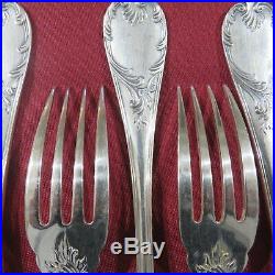 CHRISTOFLE 12 fourchettes à poisson en métal argenté modèle marly 17,7 cm