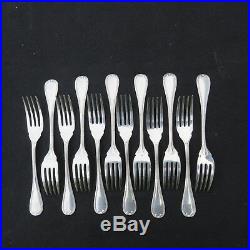 CHRISTOFLE 12 fourchettes à poisson en métal argenté modèle rubans 1