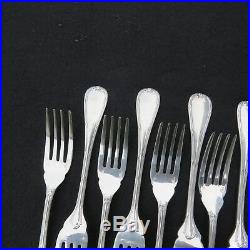CHRISTOFLE 12 fourchettes à poisson en métal argenté modèle rubans 1