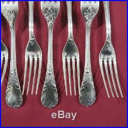 CHRISTOFLE 12 fourchettes de table en métal argenté modèle marly L 20,4 cm