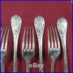 CHRISTOFLE 12 fourchettes de table en métal argenté modèle marly L 20,4 cm