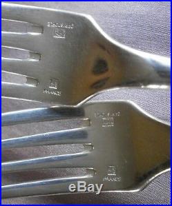 CHRISTOFLE 12 fourchettes métal argenté modèle baguette FIDELIO 19,8 cm