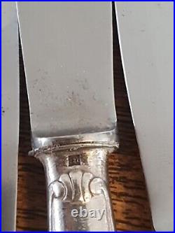 CHRISTOFLE 6 Couteaux de table métal argenté Modèle coquille Vendôme Anciens