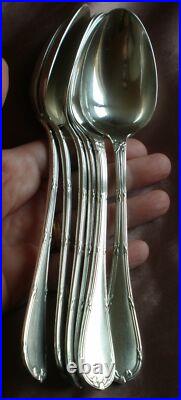 CHRISTOFLE 6 Cuillères à soupe métal argenté Modèle RUBANS L = 21,5 cm