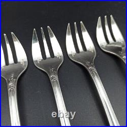 CHRISTOFLE 6 FOURCHETTES À HUÎTRES EN MÉTAL ARGENTÉ Modèle MARLY