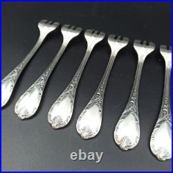 CHRISTOFLE 6 FOURCHETTES À HUÎTRES EN MÉTAL ARGENTÉ Modèle MARLY