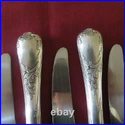 CHRISTOFLE 6 couteaux de table en métal argenté modèle marly