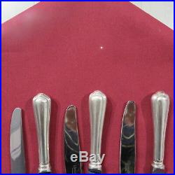 CHRISTOFLE 6 couteaux de table en métal argenté modèle spatours