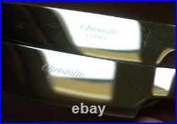 CHRISTOFLE 6 couteaux de table métal argenté & lames inox modèle CONCORDE