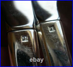 CHRISTOFLE 6 couteaux de table métal argenté & lames inox modèle CONCORDE