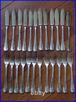 CHRISTOFLE ANCIEN SERVICE A POISSON 24 PCS metal argenté MODELE ART DECO