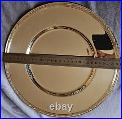 CHRISTOFLE Assiette de présentation en métal argenté modèle PERLES? = 29,7 cm