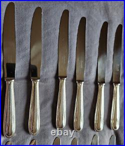 CHRISTOFLE Coffret 12 Couteaux de table métal argenté lames inox Modèle Perles