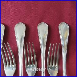 CHRISTOFLE France 12 fourchettes de table en métal argenté modèle spatours 1