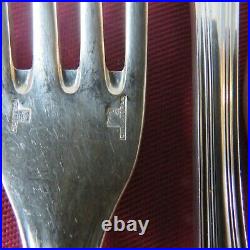 CHRISTOFLE France 12 fourchettes de table en métal argenté modèle spatours 1