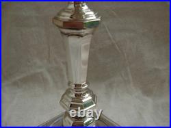 CHRISTOFLE, MODELE AMERICA, BOUGEOIR EN METAL ARGENTE, EPOQUE 20ème