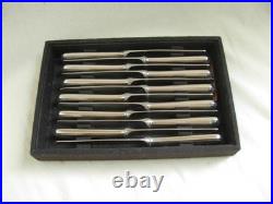 CHRISTOFLE, MODELE AMERICA, SERIE DE 12 COUTEAUX A DESSERT EN METAL ARGENTE, 20ème