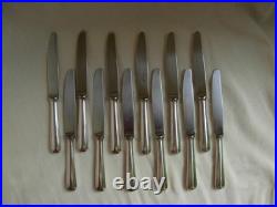 CHRISTOFLE, MODELE AMERICA, SERIE DE 12 COUTEAUX A DESSERT EN METAL ARGENTE, 20ème