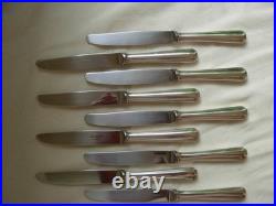 CHRISTOFLE, MODELE AMERICA, SERIE DE 12 COUTEAUX A DESSERT EN METAL ARGENTE, 20ème