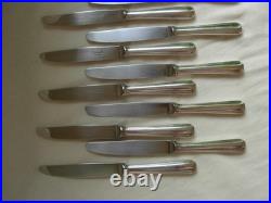 CHRISTOFLE, MODELE AMERICA, SERIE DE 12 COUTEAUX A DESSERT EN METAL ARGENTE, 20ème