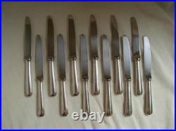 CHRISTOFLE, MODELE AMERICA, SERIE DE 12 COUTEAUX A DESSERT EN METAL ARGENTE, 20ème