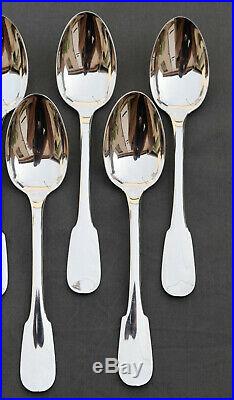 CHRISTOFLE MODELE CLUNY 11 CUILLERES DE TABLE METAL ARGENTE dinner spoons