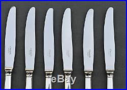 CHRISTOFLE MODELE CLUNY 7 COUTEAUX TABLE METAL ARGENTE dinner knives