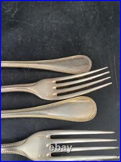 CHRISTOFLE MODÈLE PERLES COUVERT MÉTAL ARGENTÉ 6 FOURCHETTES DE TABLE Lg 20.5cm